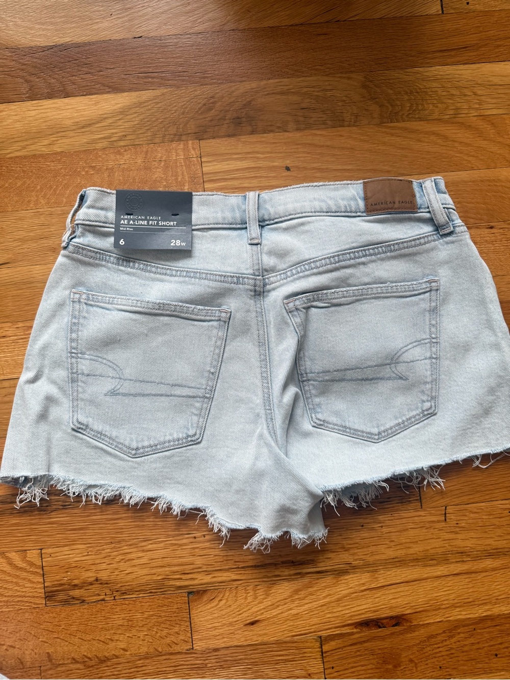 American Eagle Outfitters Pale Blue Denim Frayed Hem Shorts